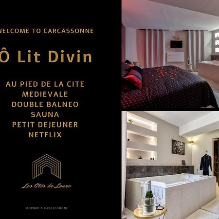 Les Gites De Laure - O Lit Divin, Instant De Volupte, Balneo Sauna, Climatisation, Netflix, 160M De La Cite Medievale Каркасон Екстериор снимка