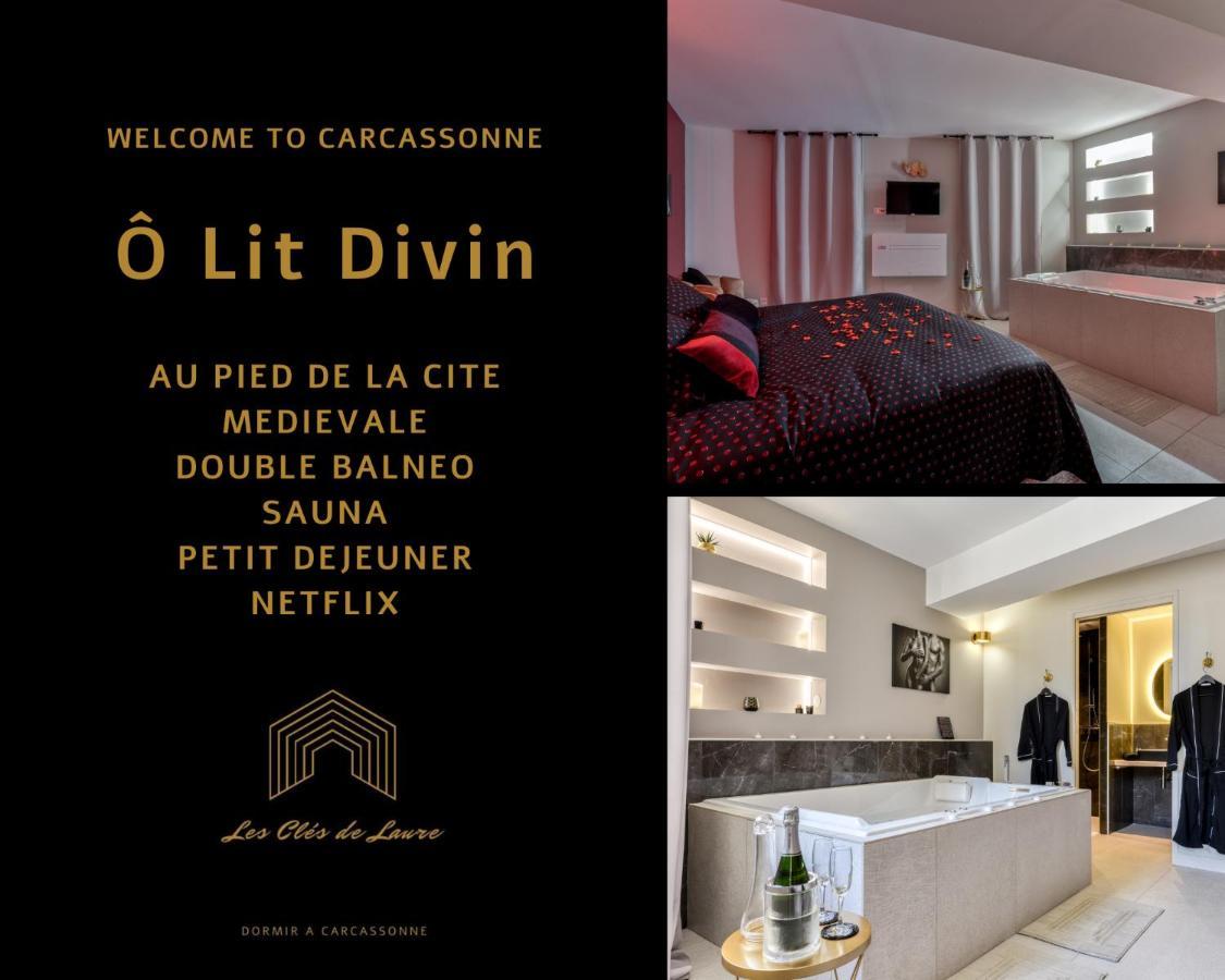 Les Gites De Laure - O Lit Divin, Instant De Volupte, Balneo Sauna, Climatisation, Netflix, 160M De La Cite Medievale Каркасон Екстериор снимка